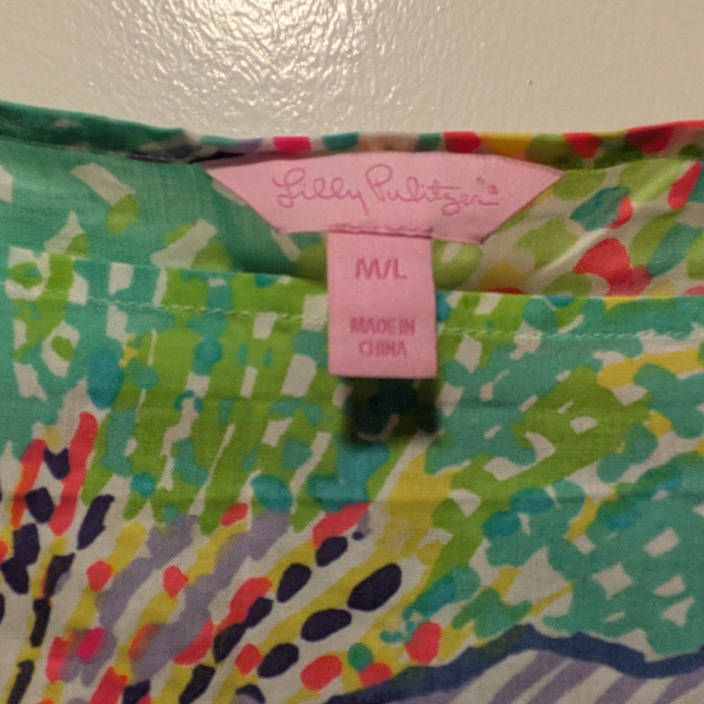 Lilly Pulitzer Multicolor Fringe Blouse Fun Playful Beachy Cruise Vacay - Picture 3 of 8